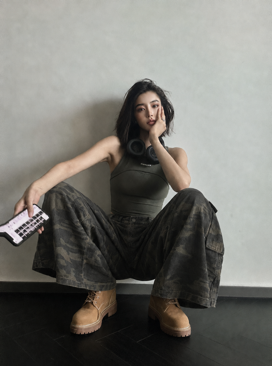 DICKIES 經典 美式 痞帥 百搭 迷彩 直筒 工裝 闊腿褲 七分褲