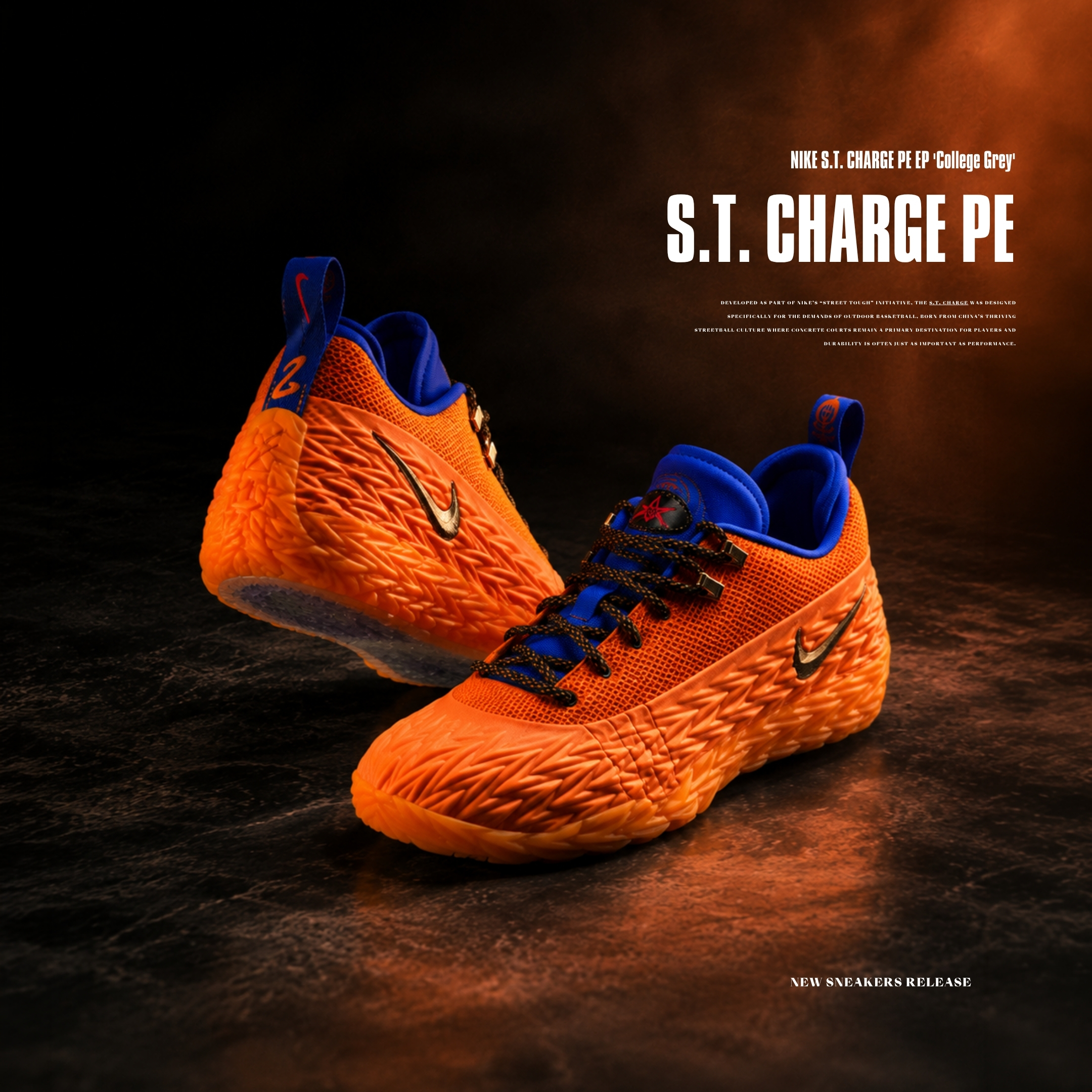 NICEDAY 代購 NIKE S.T. CHARGE PE EP 康寧漢 七龍珠 悟空 橘藍 籃球 實戰鞋 IZ6736-800