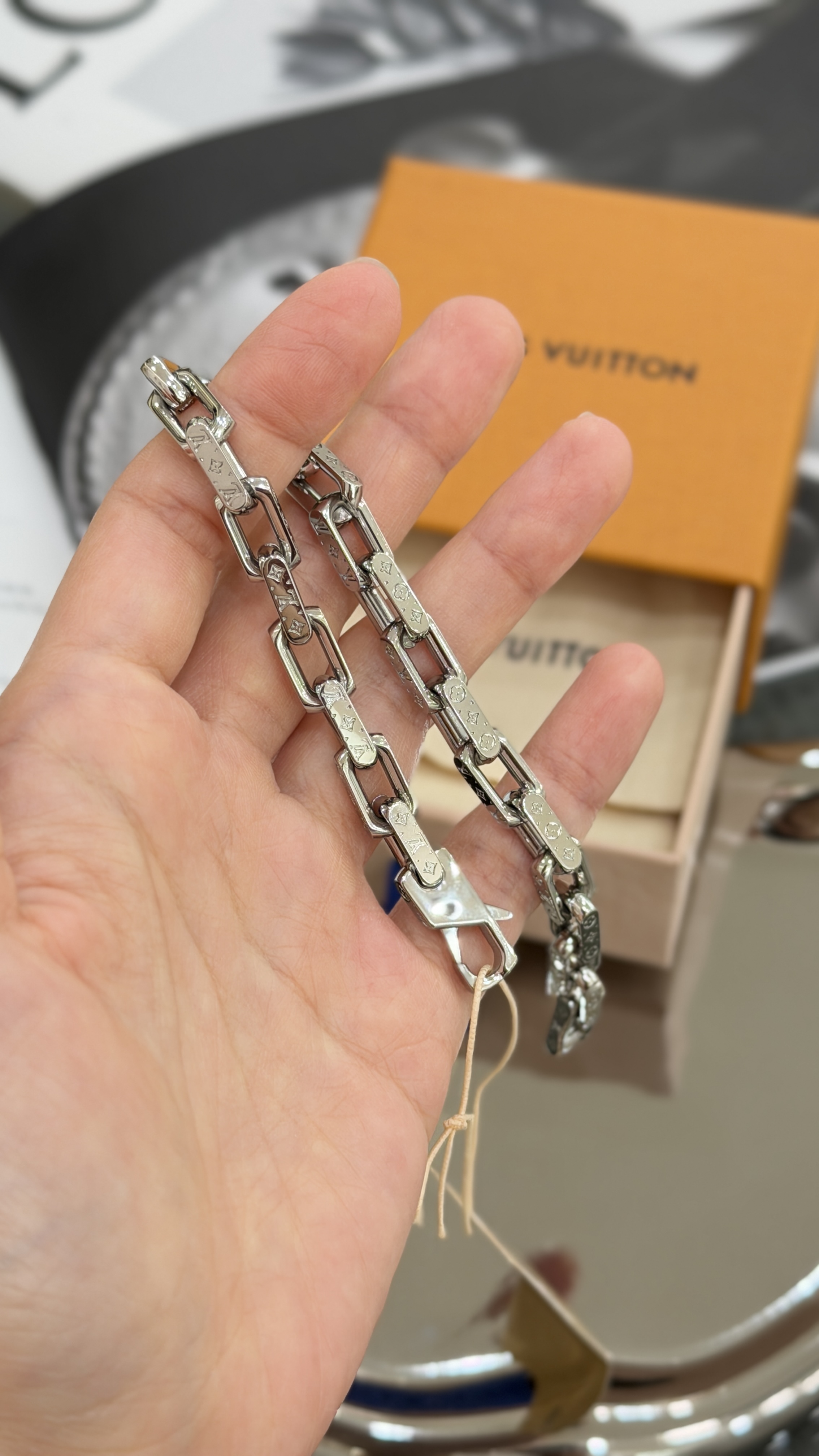 LOUIS VUITTON Monogram Row Bracelet M1407A