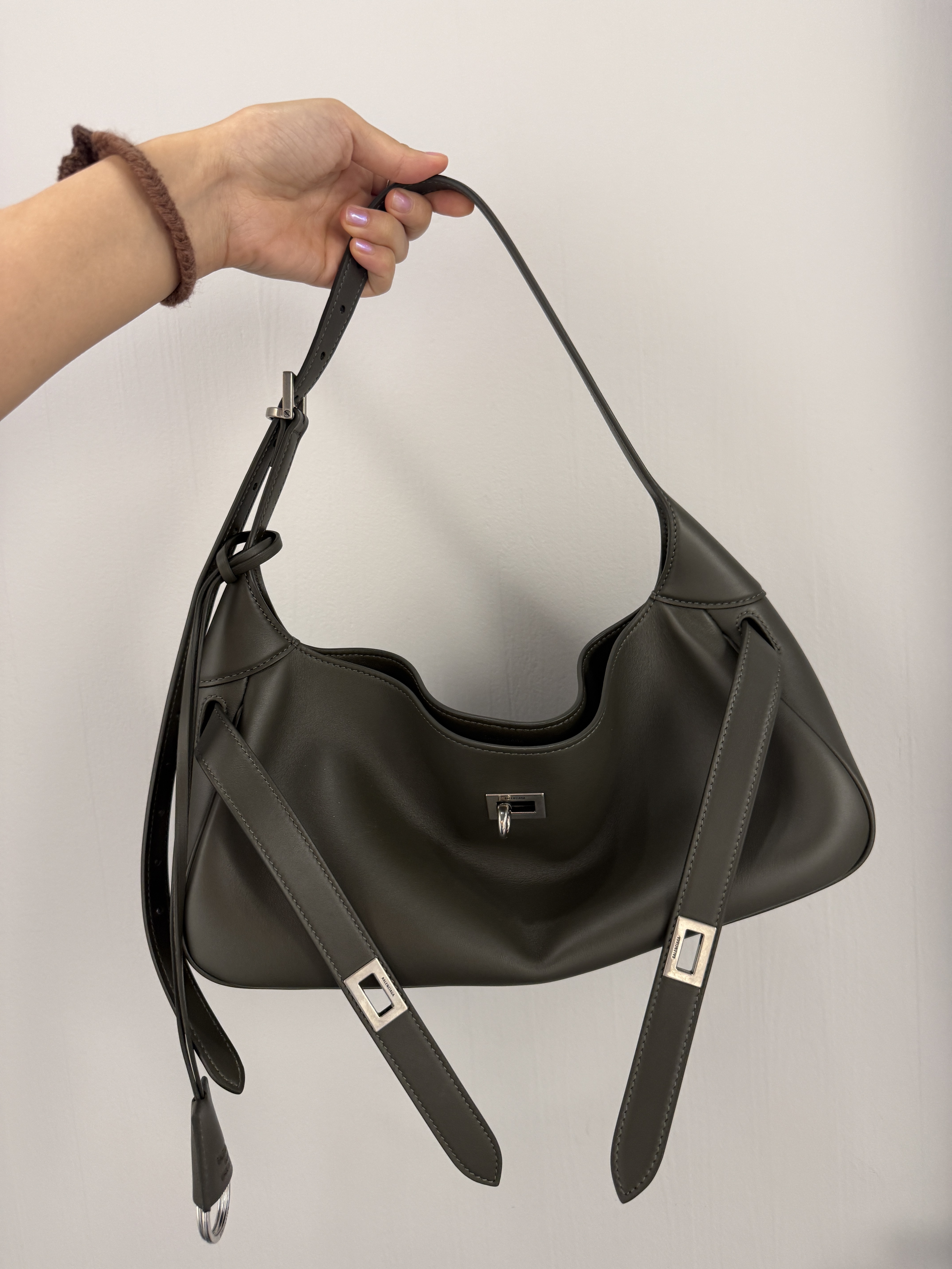 Balenciaga Bel Air Shoulder Bag Small khaki