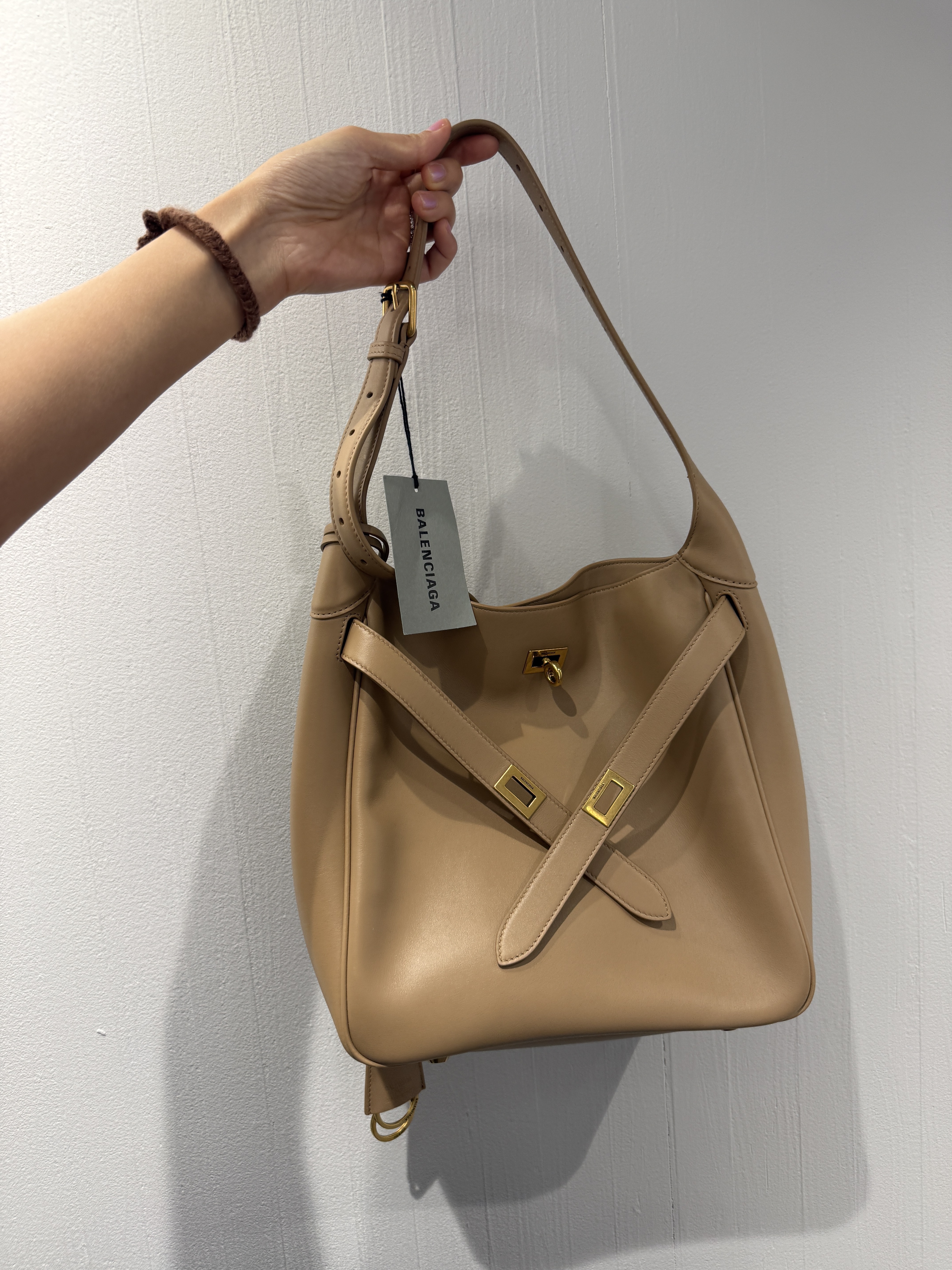Balenciaga Bel Air Shoulder Bag medium latte