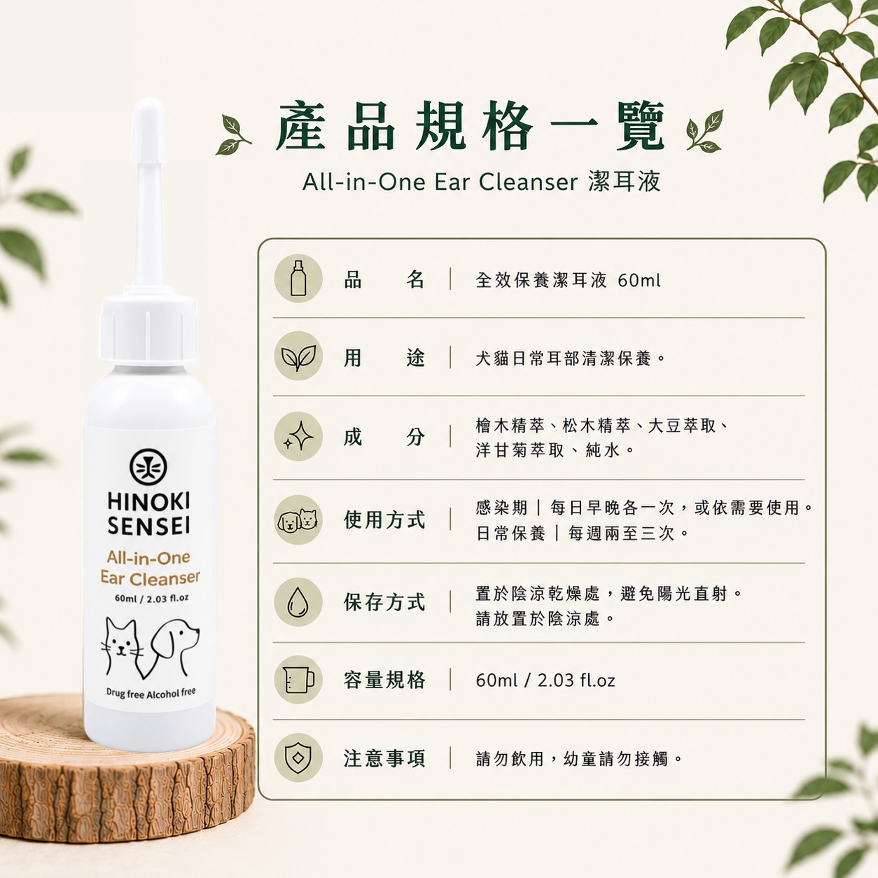 《新品上市｜限時體驗價  NT580》 All  in One 全效保養潔耳液 60ml