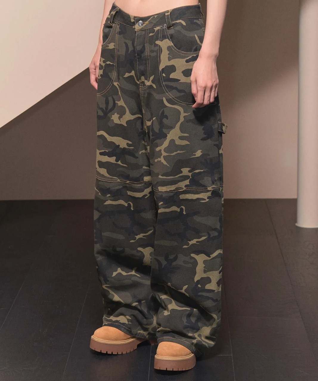 🇰🇷 FANCY CLUB CARPENTER LETTERING DENIM PANTS 迷彩 工裝褲 牛仔寬褲 長褲 / 預購