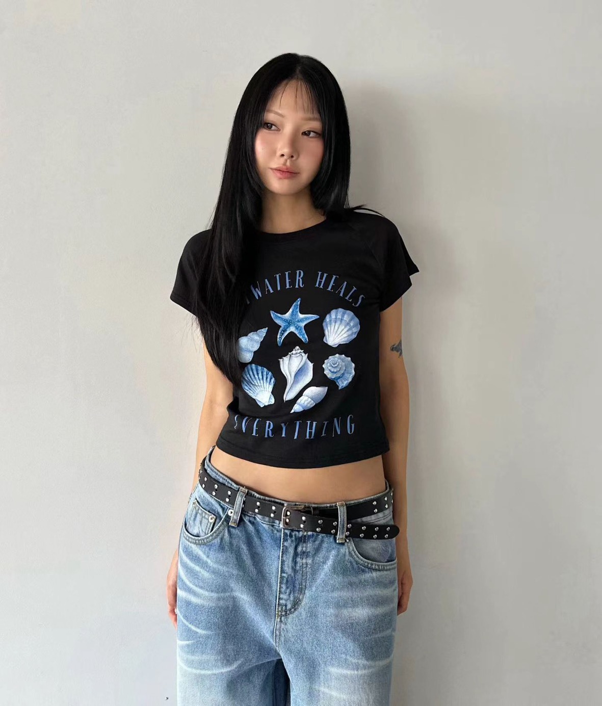 貝殼短版T