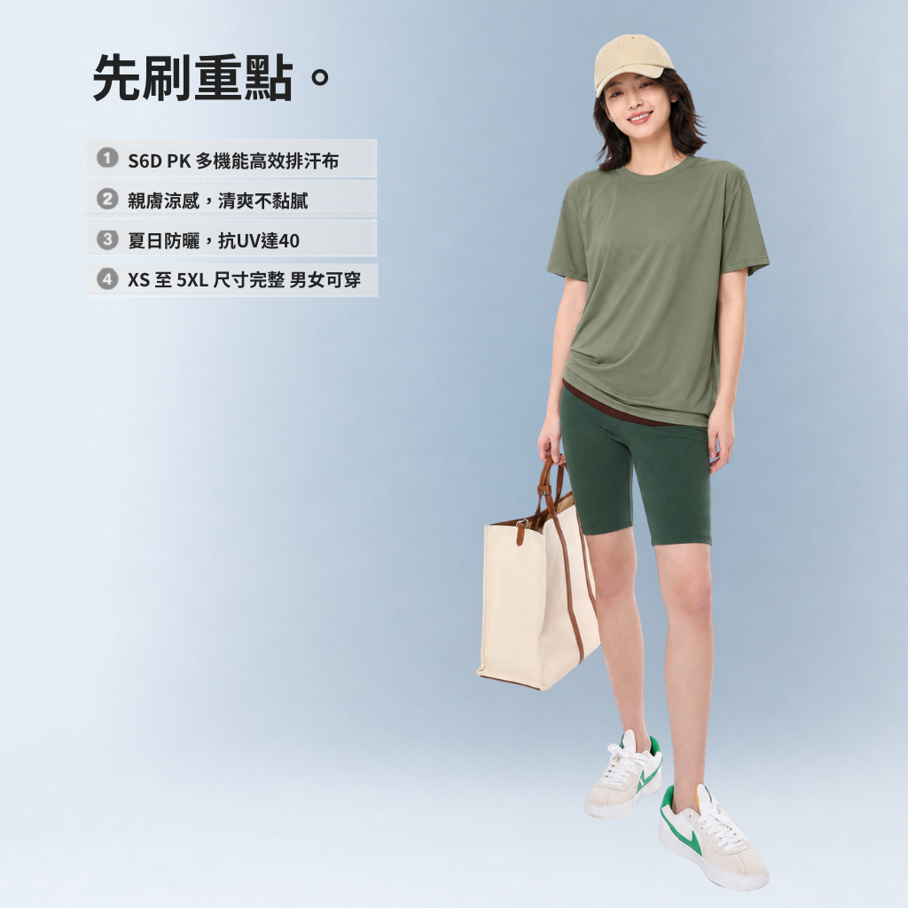 涼感吸濕排汗衫 素t 短T 有超大尺碼短袖男女可穿 - S201242