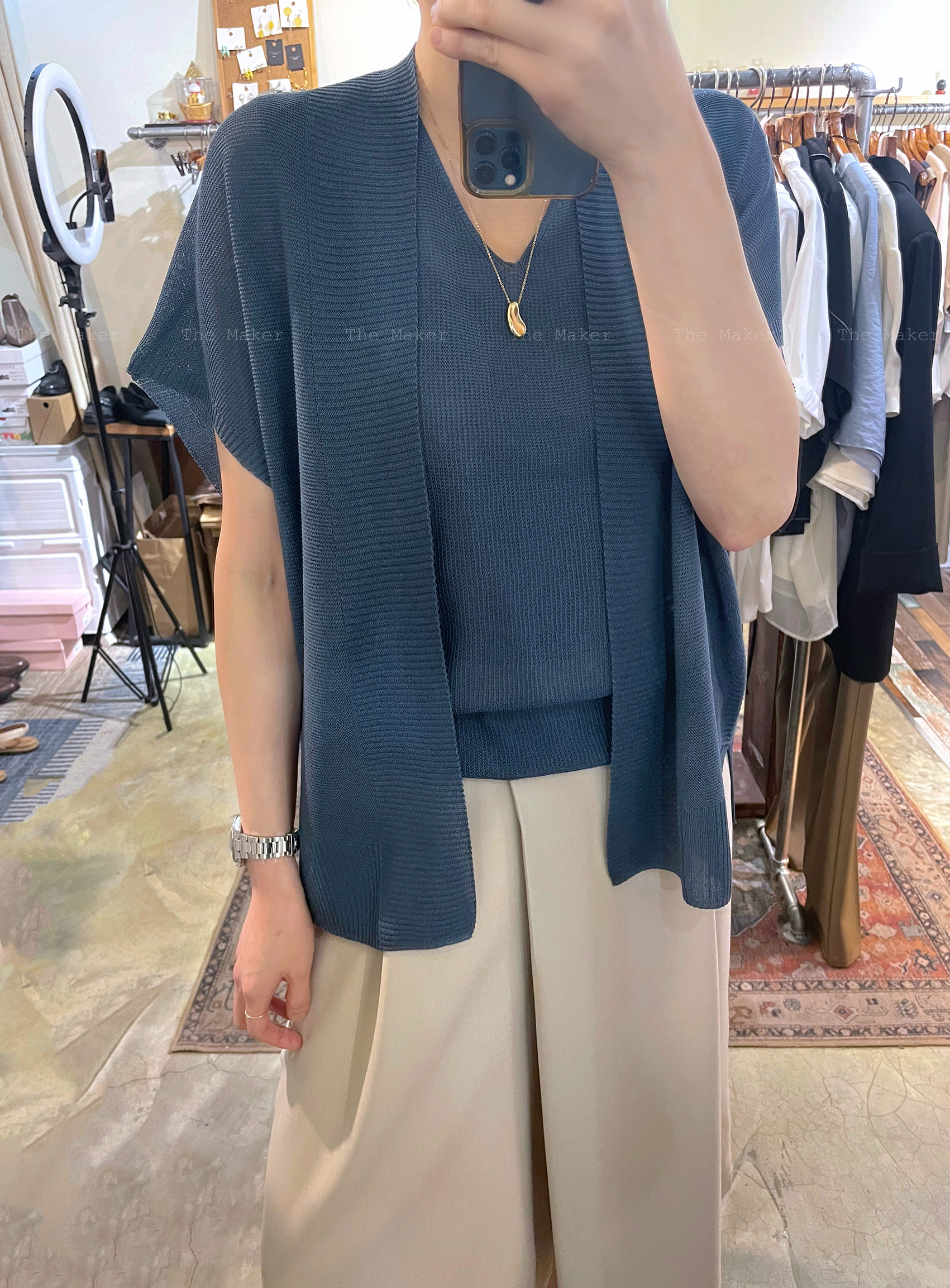 🎏 薄針織Cardigan +背心套裝 🎏
