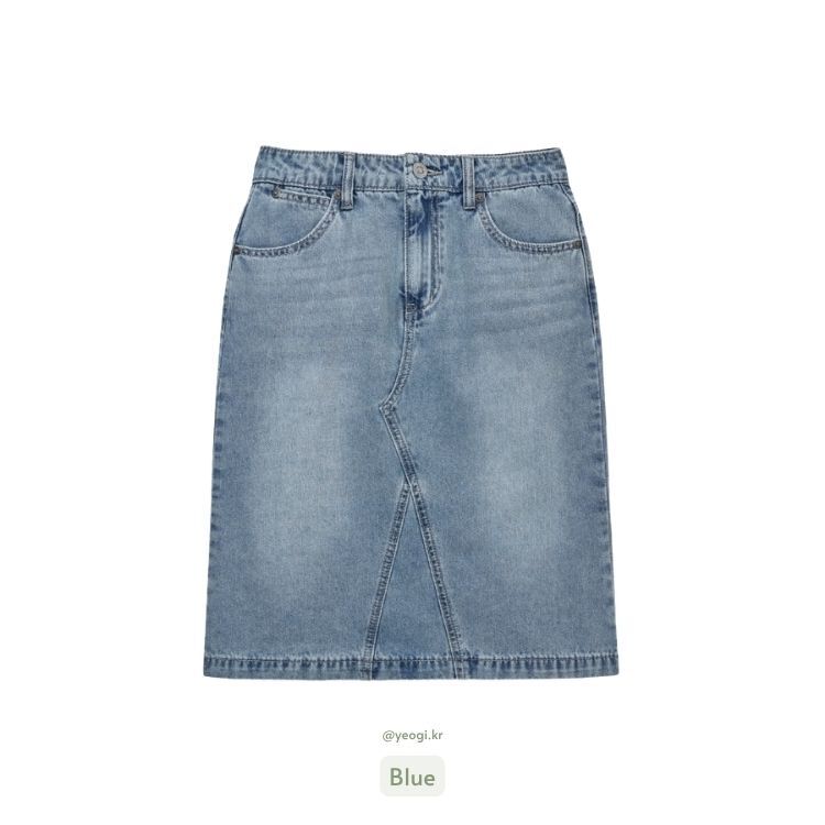 Satur｜SA261WDK01 (W) Washed Denim Midi Skirt [2 colors] S383