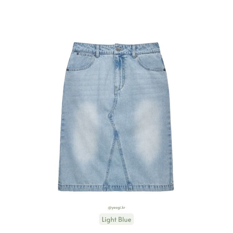 Satur｜SA261WDK01 (W) Washed Denim Midi Skirt [2 colors] S383