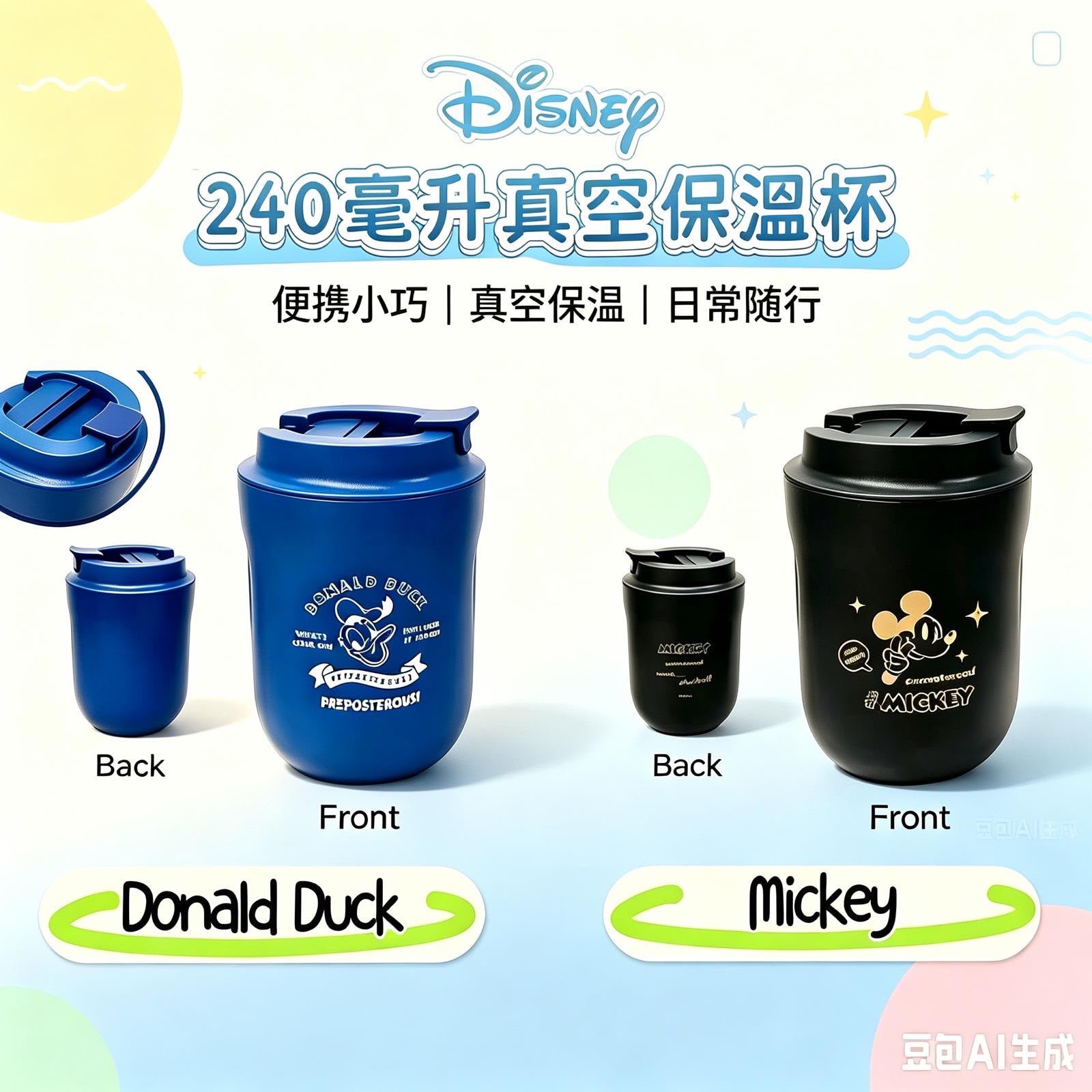 Disney 450ML彈蓋保溫杯