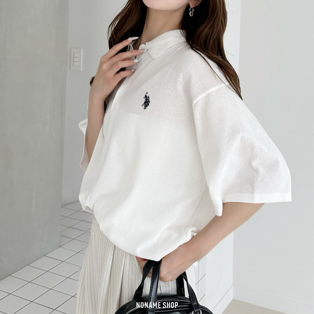 U.S. POLO ASSN. 日系 刺繡 LOGO 排扣 POLO 短袖 七色 (女款)