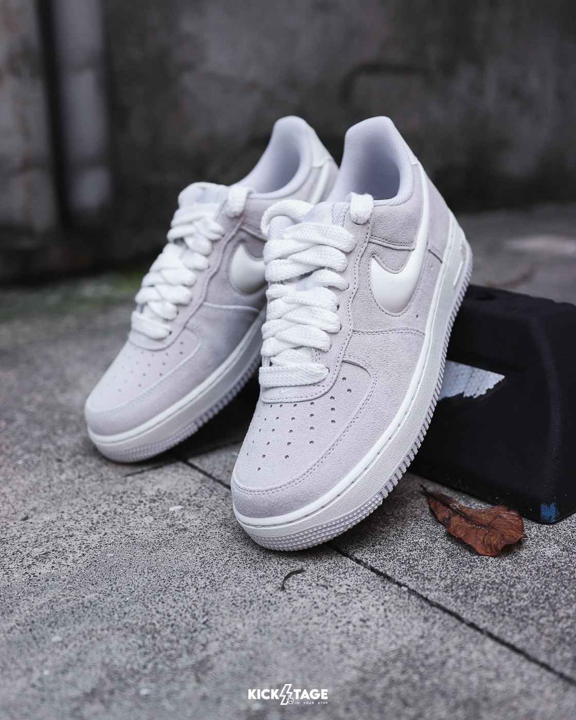 男鞋 NIKE AIR FORCE 1 '07 LV8 灰白 麂皮 粗鞋帶 立體果凍勾 休閒鞋【IU7592-078】AF1