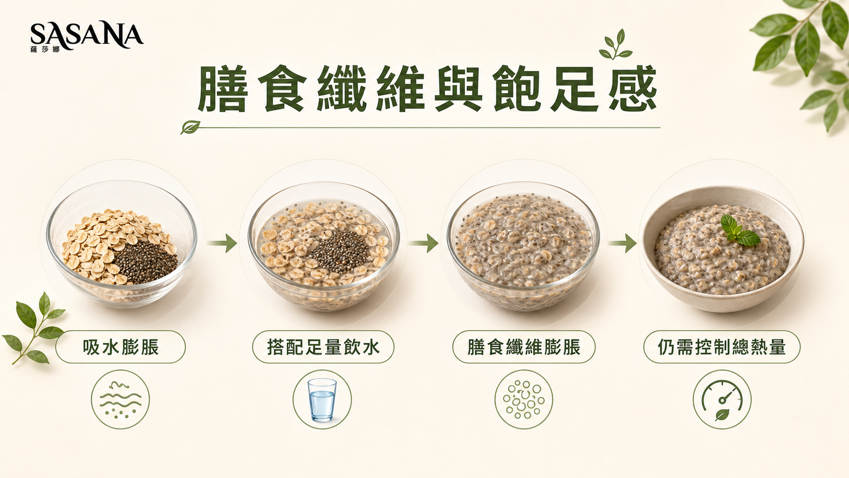 膳食纖維吸水膨脹與飽足感