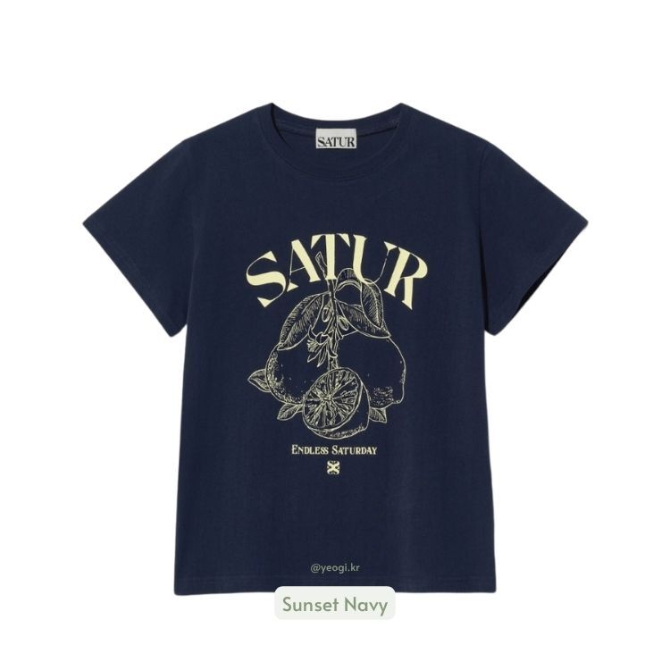 Satur｜SA262WTS21 (W) Capri Citron Drawing Summer Graphic T-Shirt [9 colors] S434