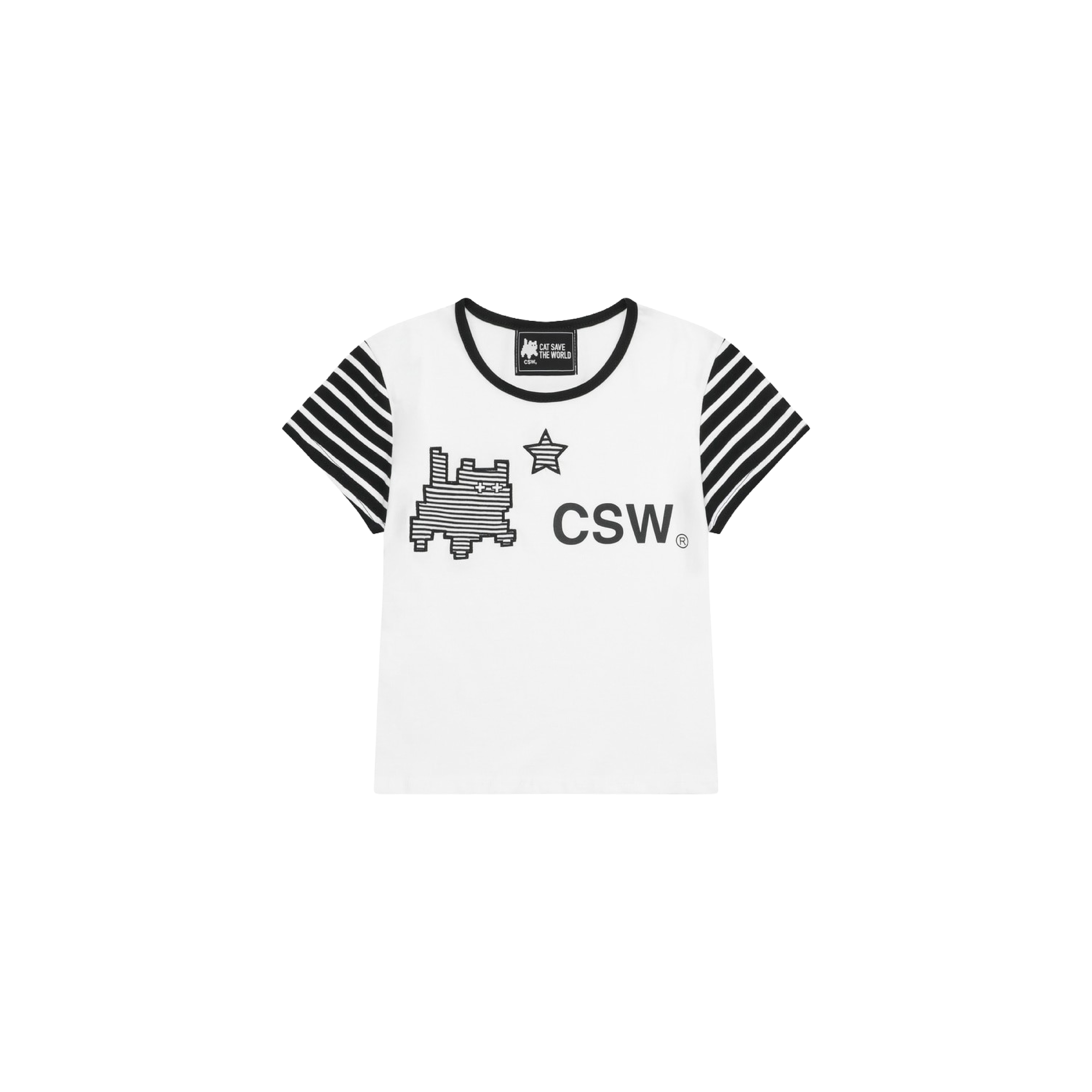 CSW MINE CAT STRIPE HALF Tee 短T 短袖