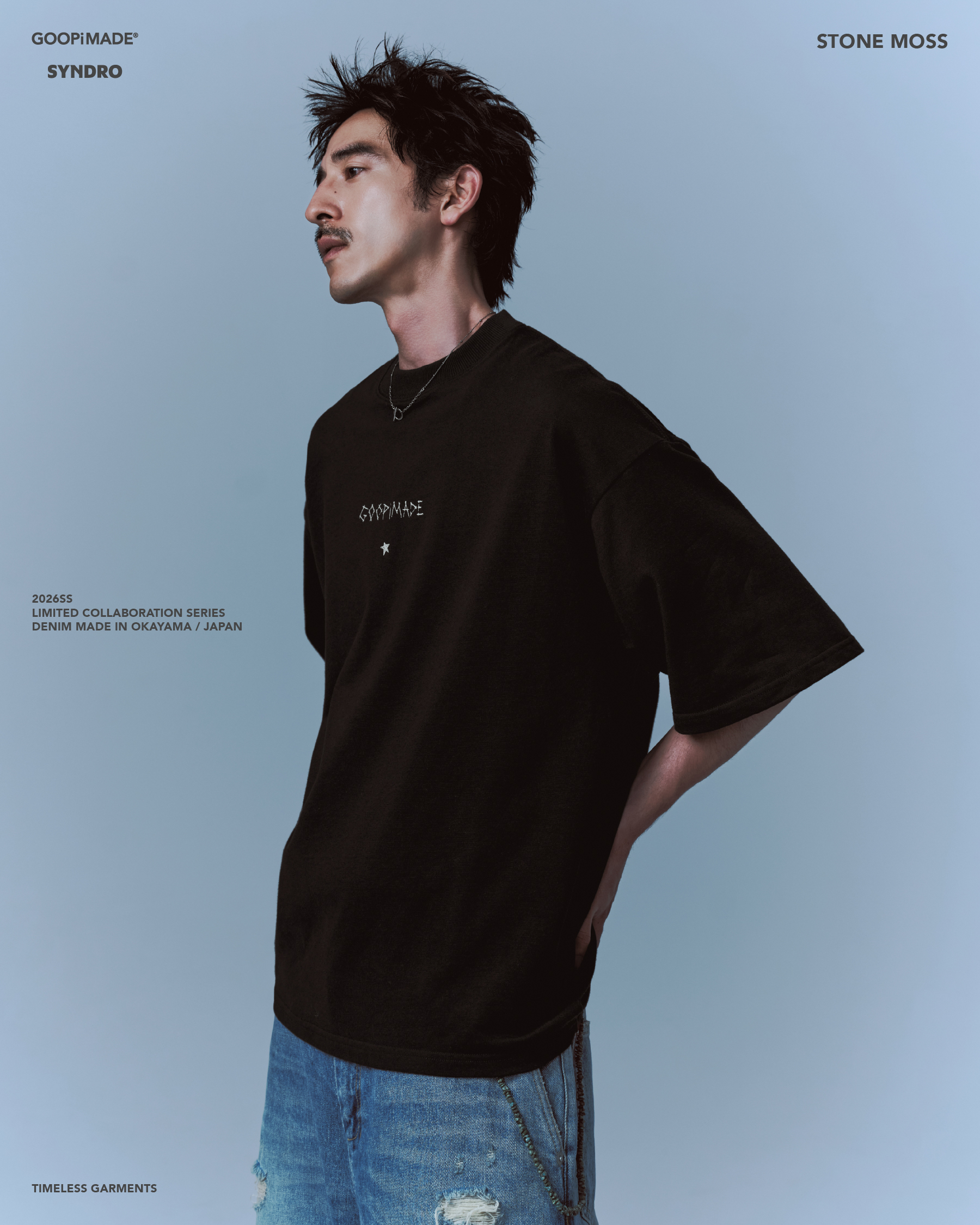 GOOPiMADE 01T-SYNC 荊棘圖像短袖 - Black