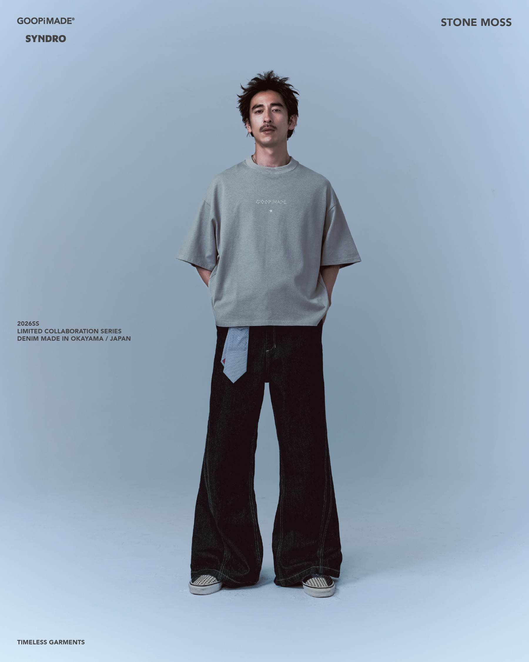 GOOPiMADE 05P-SYNC 日本製喇叭牛仔褲-原色藍