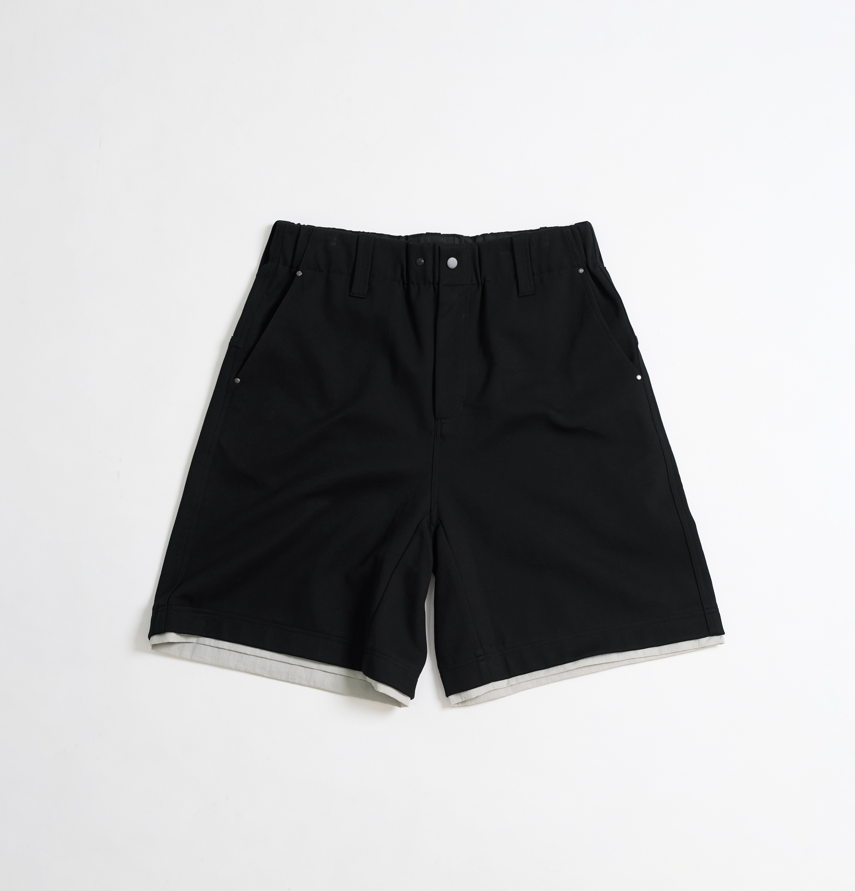 MELSIGN - Layered Edge Sweatshorts - Black