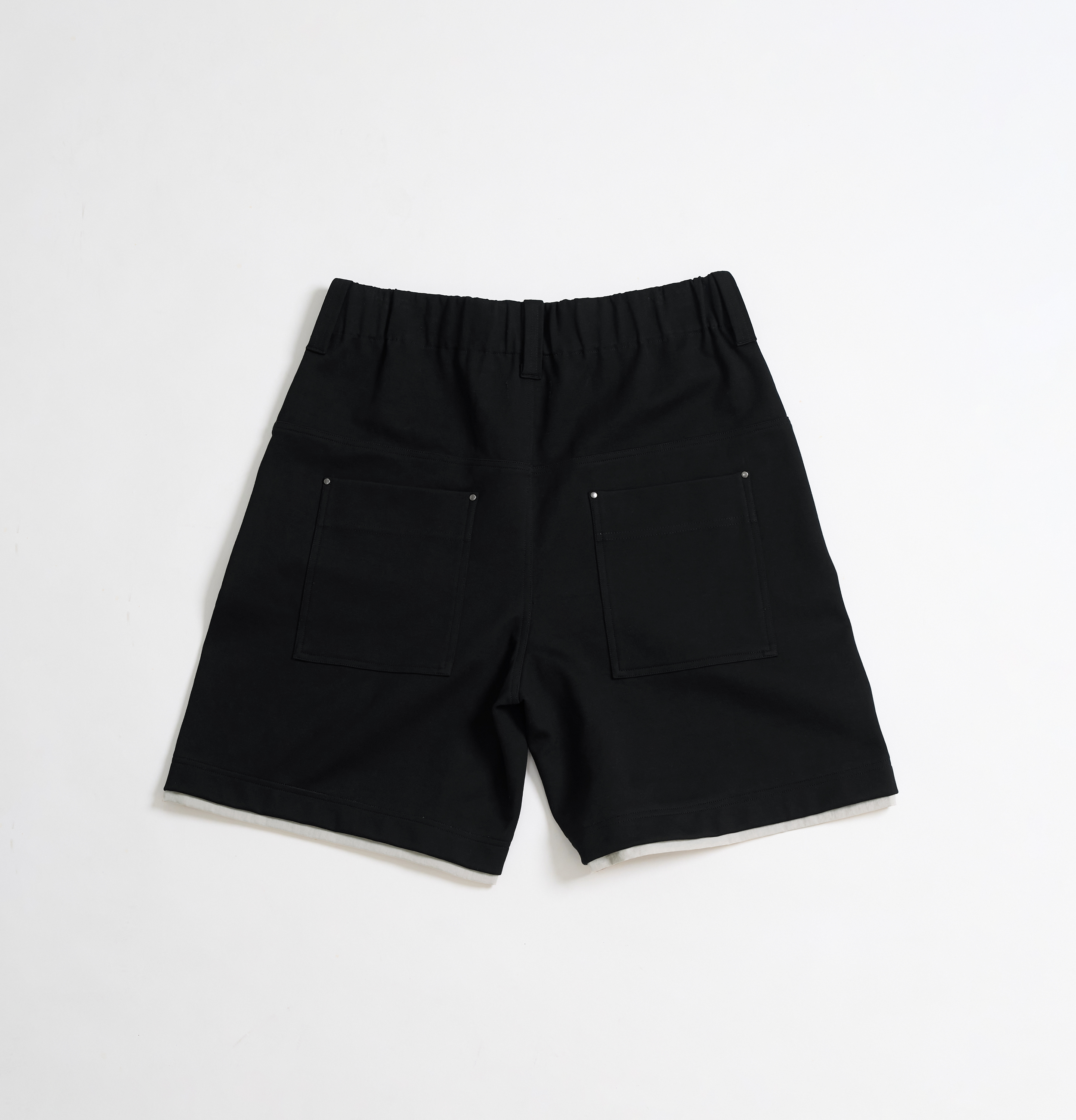MELSIGN - Layered Edge Sweatshorts - Black