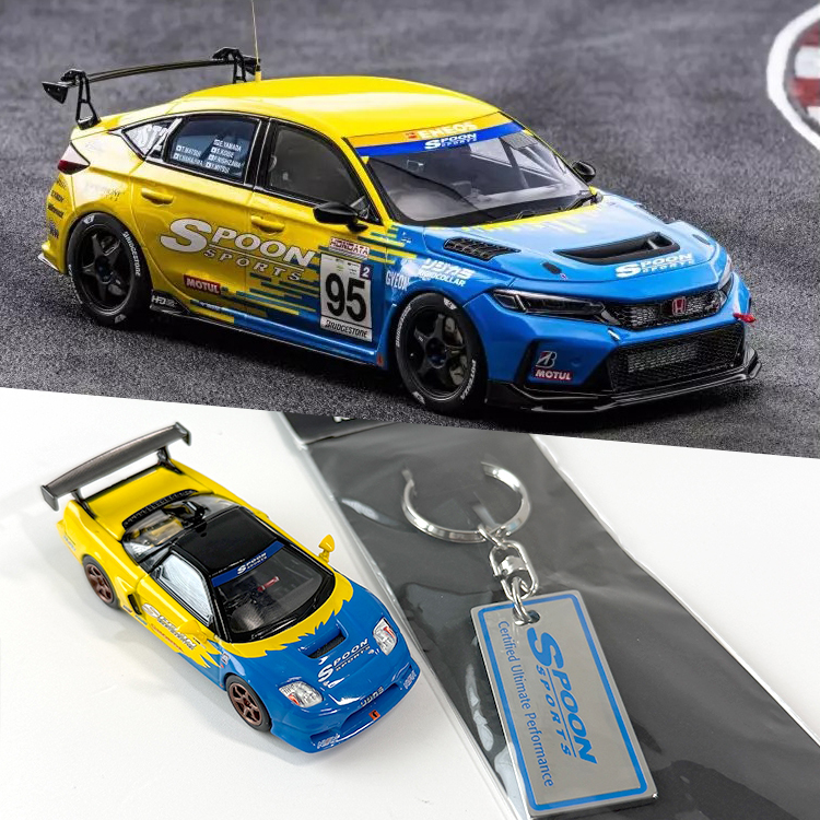【買大送小】Kyosho京商 1/18 SPOON CIVIC TYPE R FL5 模型車+1/64 NSX 雙車組