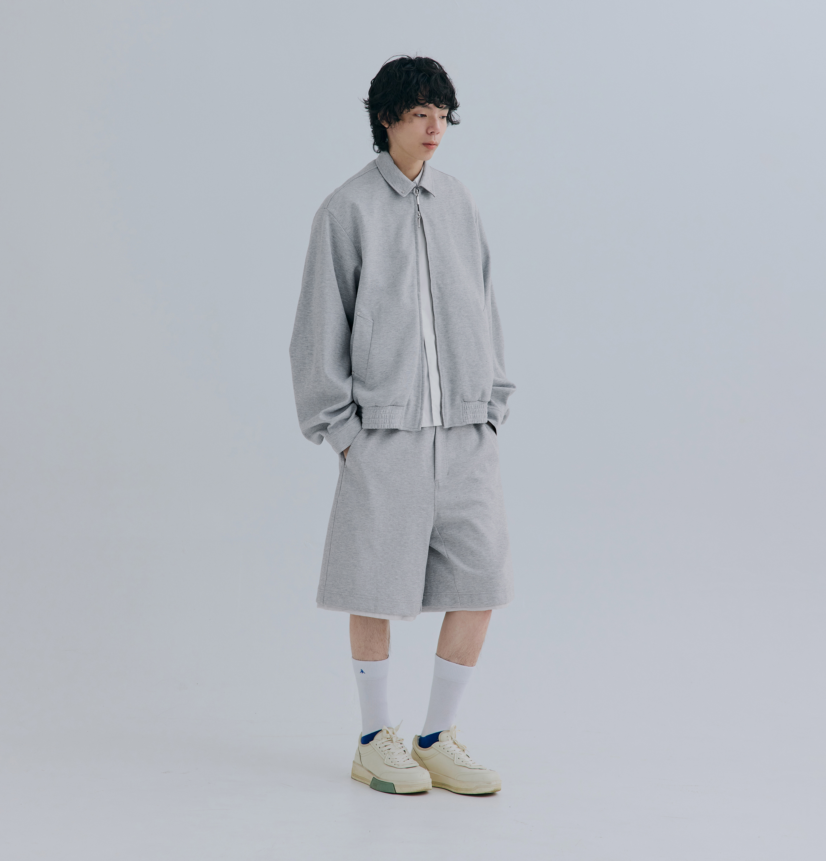 MELSIGN - Layered Edge Sweatshorts - Gray