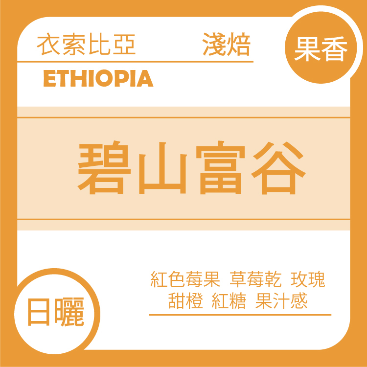 團B【衣索比亞 谷吉 罕貝拉 碧山富谷村 日曬】七月單品