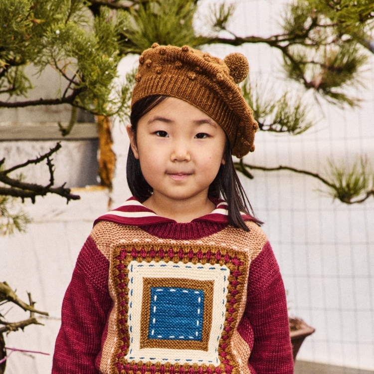 Misha & Puff 球球針織貝雷帽 Popcorn Beret - Nutmeg