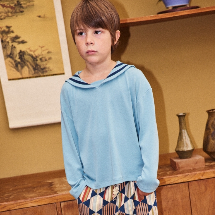 Misha & Puff 海軍領長袖上衣 Sailor Top - Onsen