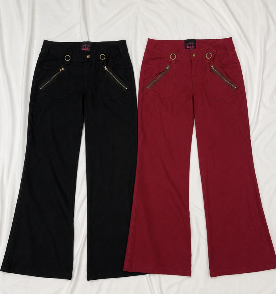 Rayon Linen Low-Rise Pants