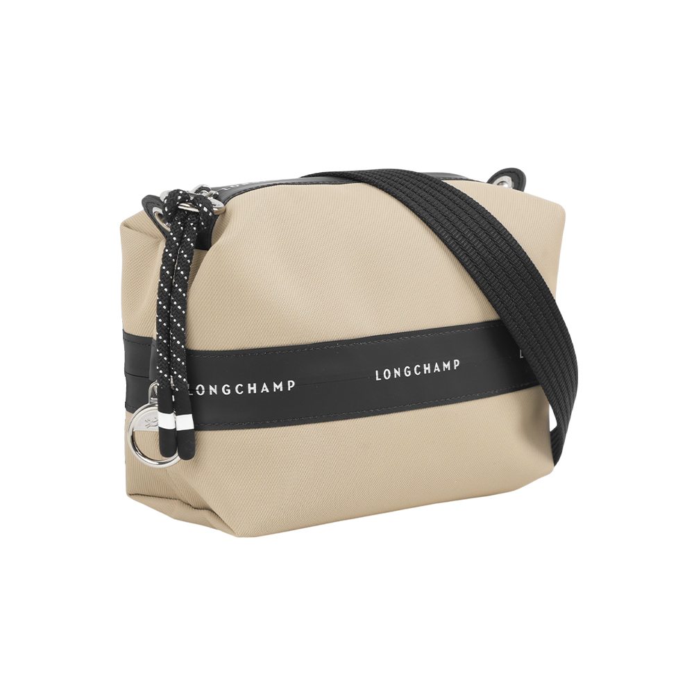 【Longchamp】Le Pliage Energy XS 雙拉鍊帆布斜背包(土褐色)