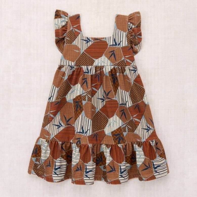 Misha & Puff 楓紅拼接色塊無袖洋裝 Ruffle Sleeve Dress - Rose Gold Kyoto