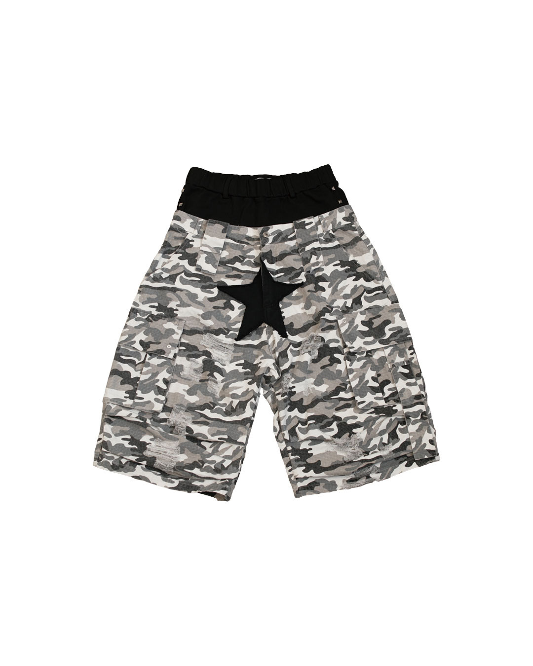 【車庫服飾】FASHION KILLASYSTEM STAR BADGE CAMO CROPPED PANTS