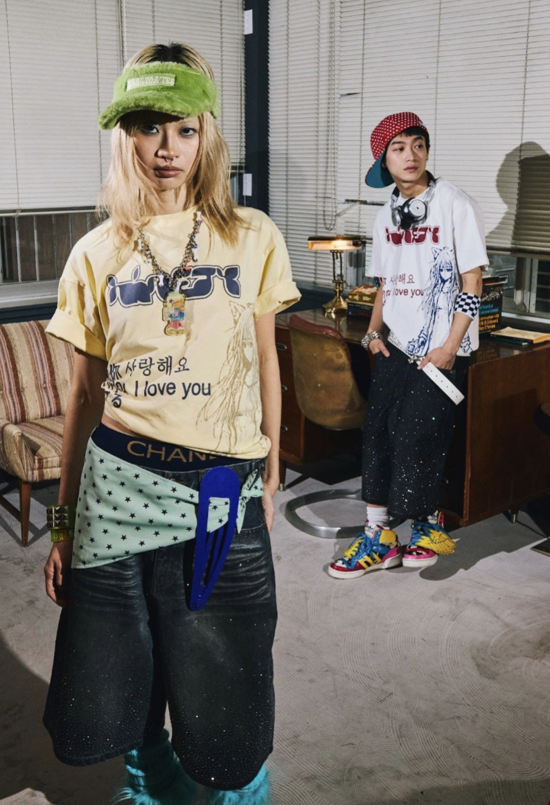 Bullet Logo Rhinestone Buggy Jorts