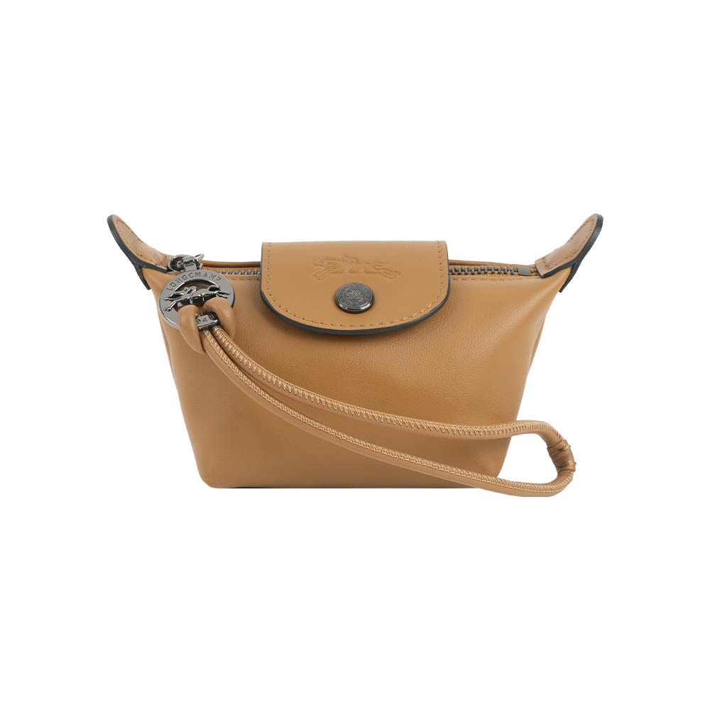 【Longchamp】Le Pliage Xtra 小牛皮零錢包(菸草色)