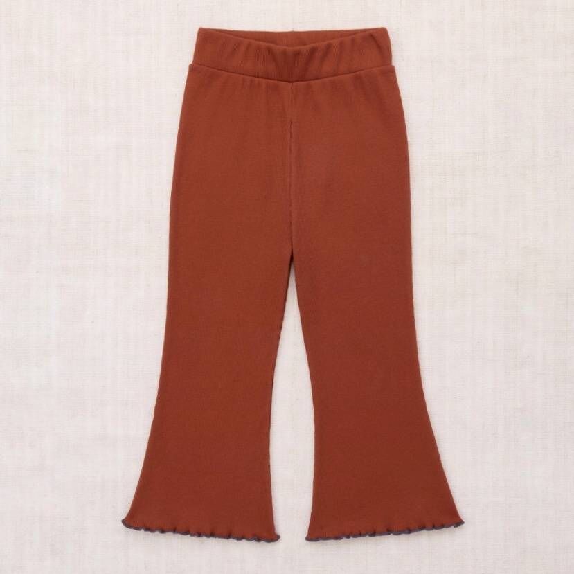 Misha & Puff 羅紋撞色荷葉邊喇叭褲 Lizzie Pant - Sabi