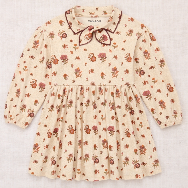 Misha & Puff 秋分花卉領結傘襬洋裝 Junior Scout Dress - String/Antique Rose Holyoke Floral