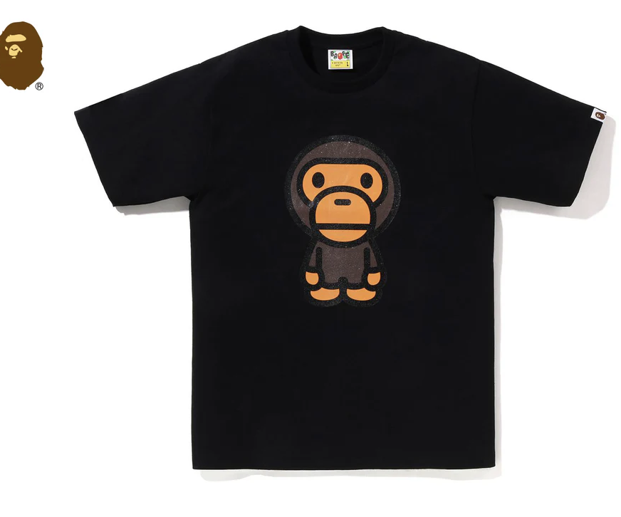 【BAPE男生】0718發售 亮光印刷GLITTER BIG BABY MILO TEE