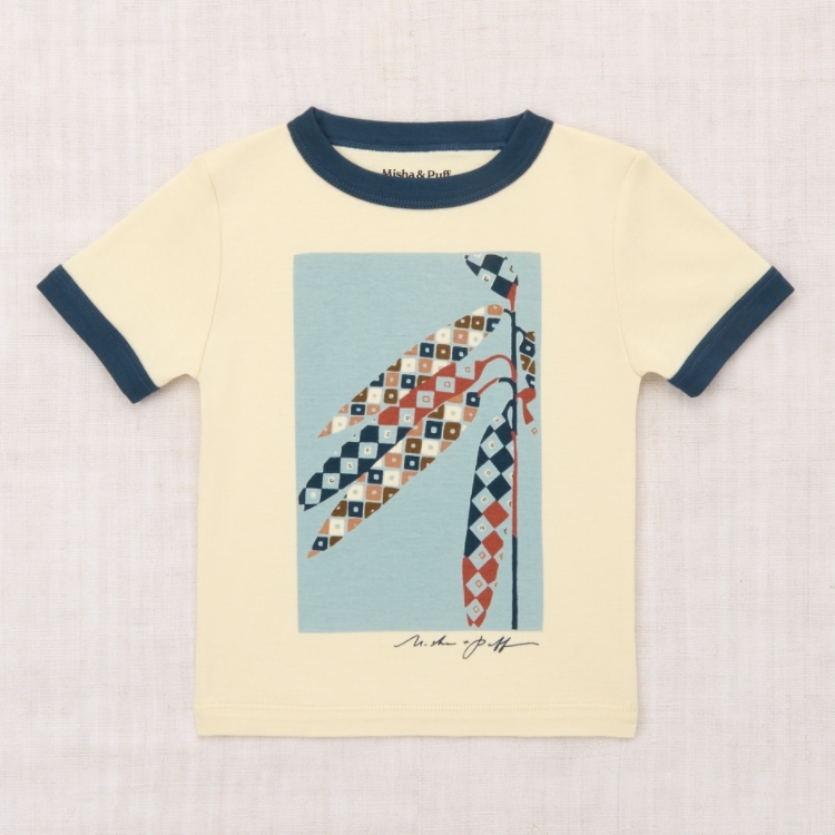Misha & Puff 浮世繪版畫滾邊上衣 Harvest Ringer Tee - Shortbread