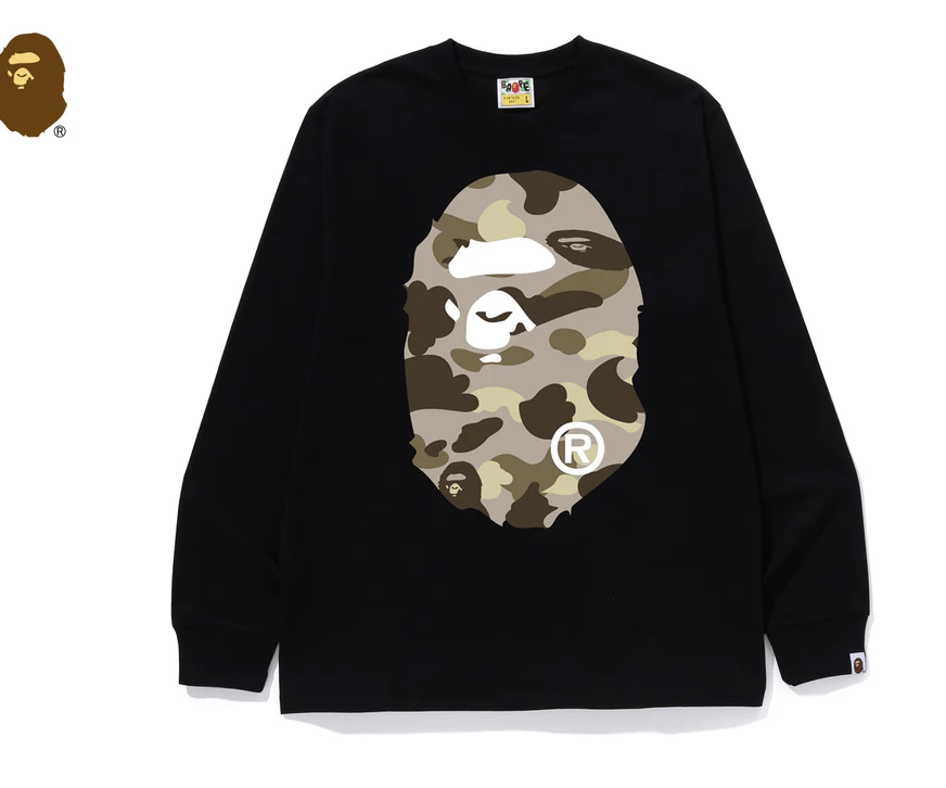 【BAPE男生】0718發售 COLOR CAMO BIG APE HEAD LS TEE