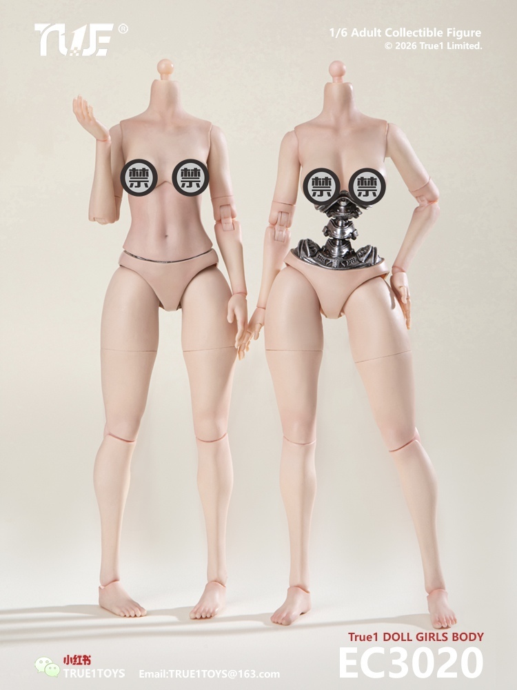 (預訂) True1Toys 1/6 EC3020 中胸/大胸  白肌色 半機械可動女素体