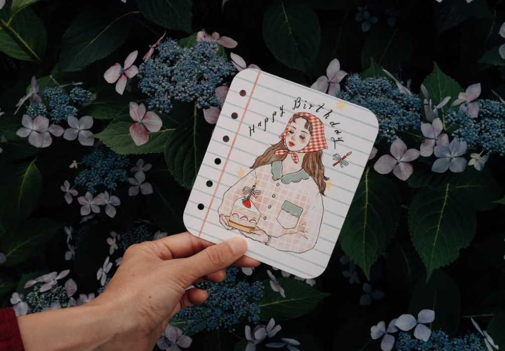 甜蜜生活｜生日就是要吃草莓蛋糕 生日快樂造型卡片 含信封與封口貼