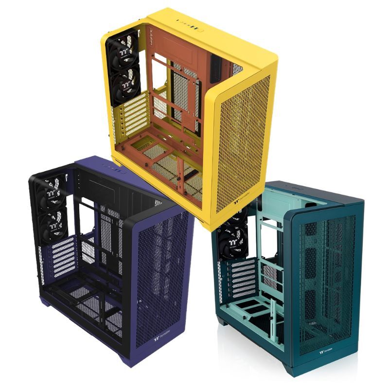 Thermaltake 曜越View 390 Air 雙倉 鷗翼式曲面玻璃(CT120 Fan*2)  暮光紫/CA-11F-00MNWN-00  奶油焦糖/CA-11F-00MMWN-00  變革青綠/CA-11F-00MTWN-00
