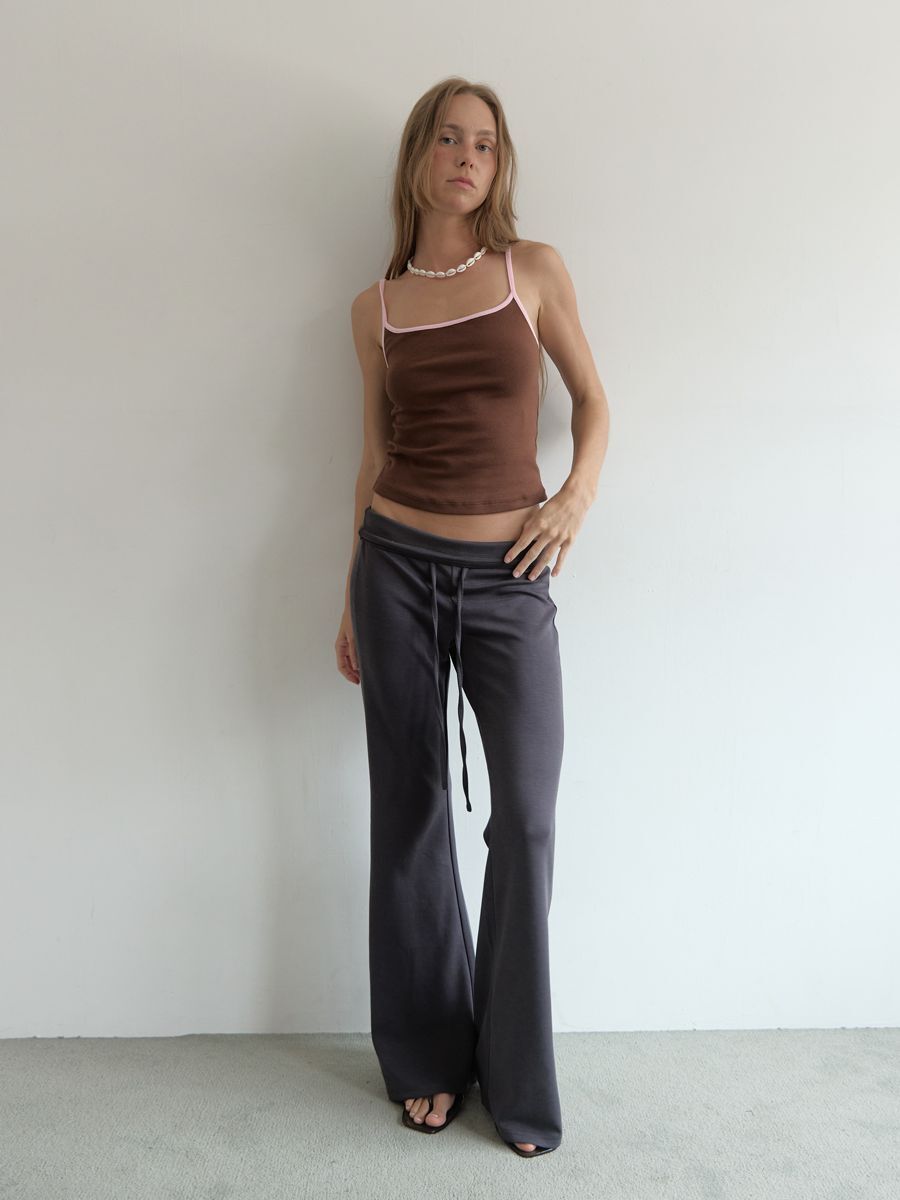 (A11)RELAXED BOOTCUT PANTS (CHARCOAL)