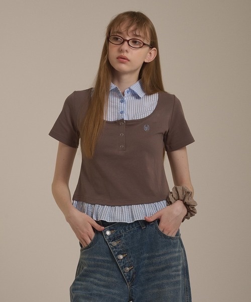 hazyl / shirt frill docking tops
