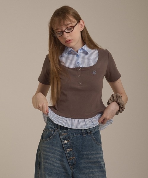 hazyl / shirt frill docking tops
