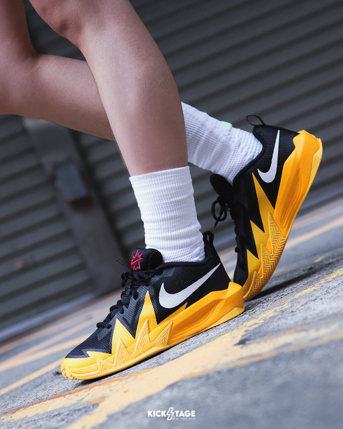 大童鞋 女鞋 NIKE S.T. DYNAMITE GS 李小龍 黑黃 透氣 運動 實戰 籃球鞋【IH2308-007】