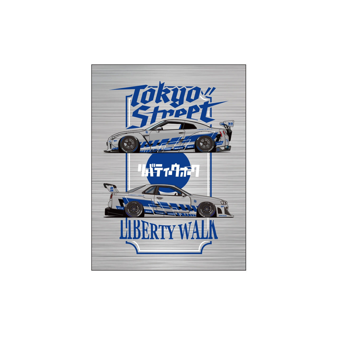 【LIBERTY WALK】0718發售 貼紙 TOKYO STREET BOX LOGO 35 34 SQUARE STICKER