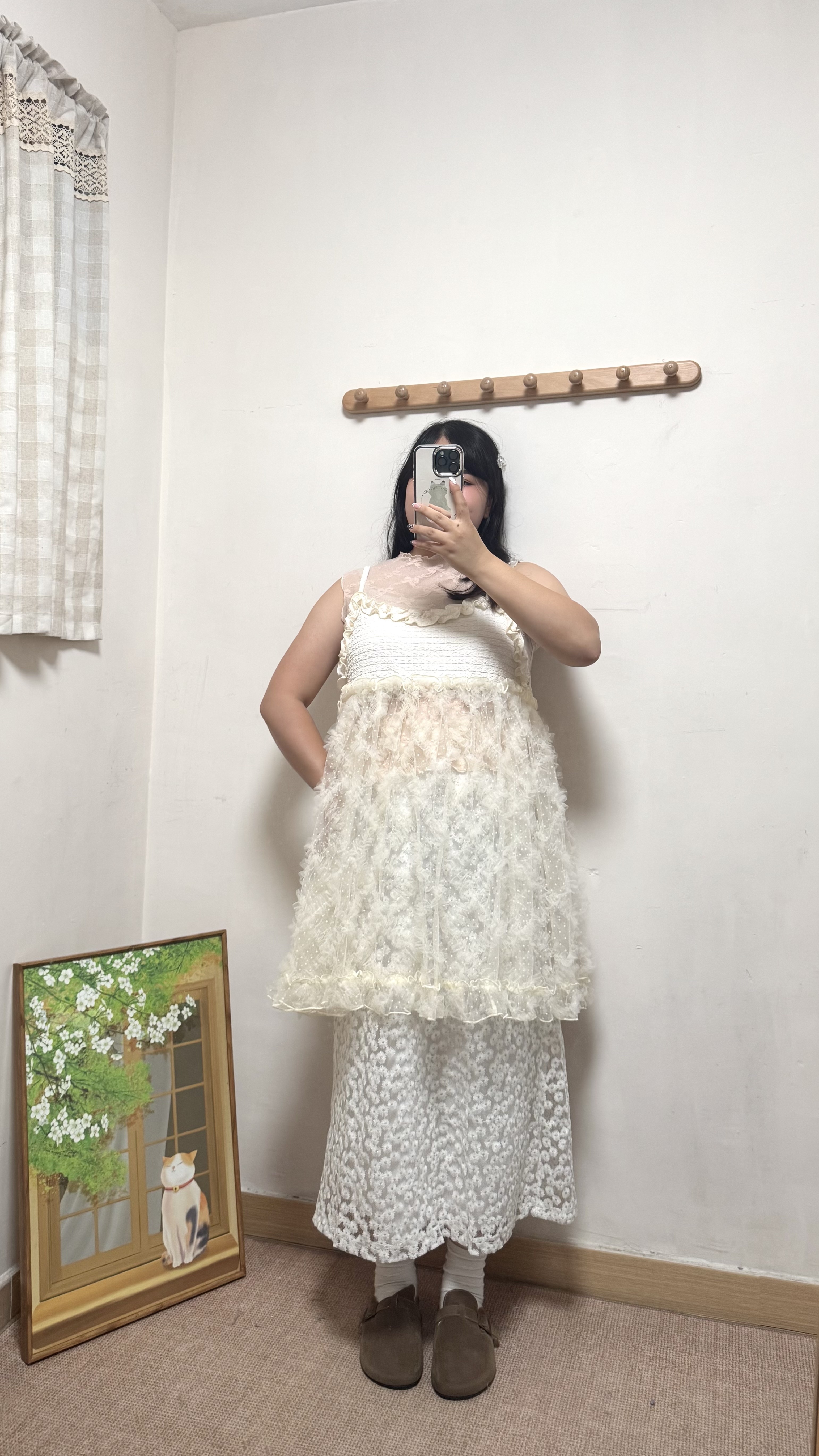 靚～刺繡花花半身裙
