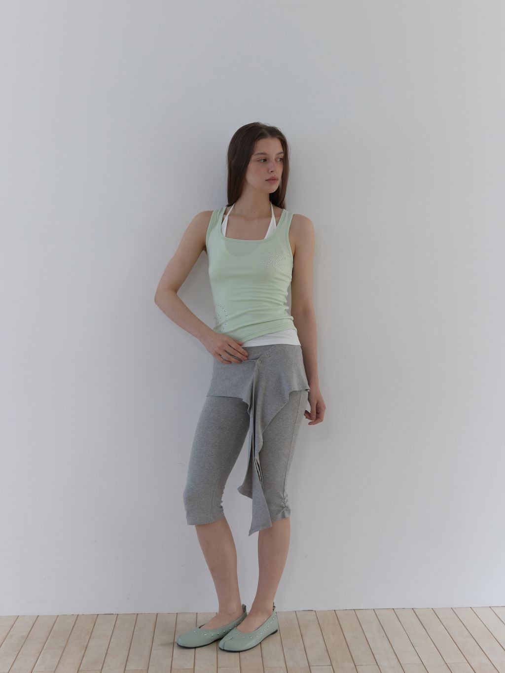 (A50)SUNRISE STUD SLEEVELESS (LIME)