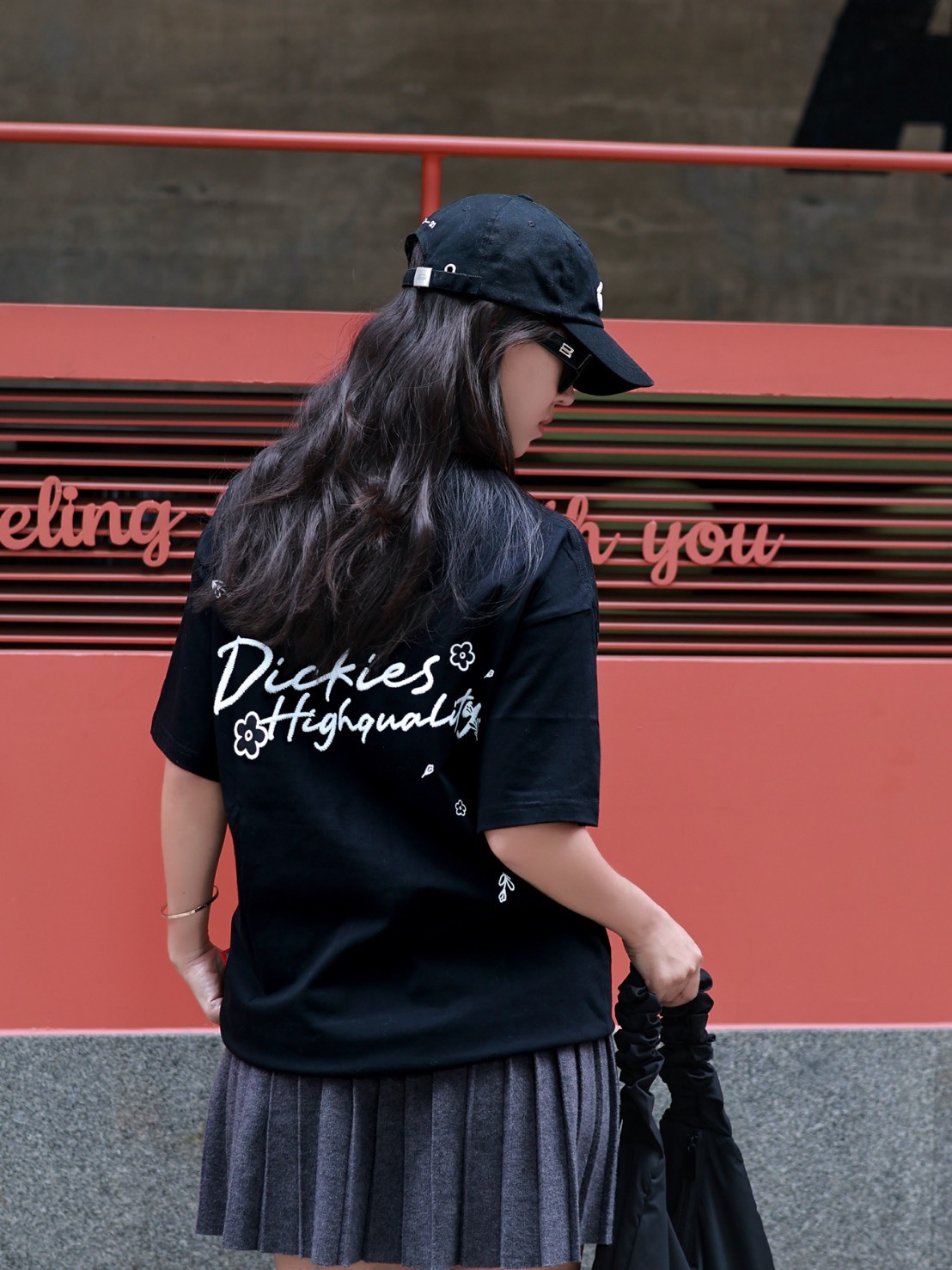 DICKIES 美式復古 花朵 塗鴉 刺繡 短袖T 男女同款