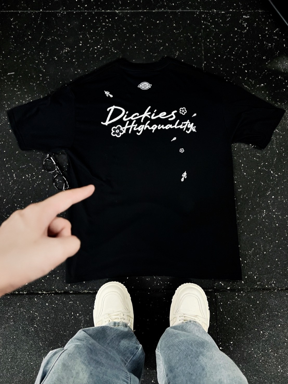 DICKIES 美式復古 花朵 塗鴉 刺繡 短袖T 男女同款